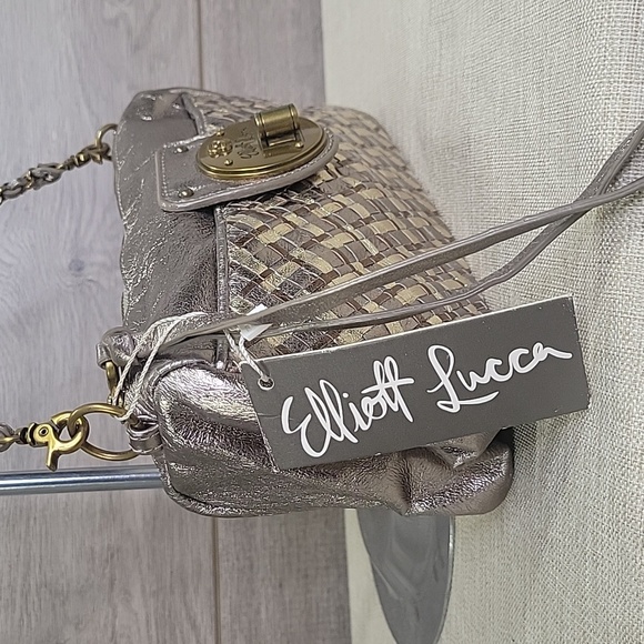 Elliott Lucca 3 way Demi Metallic Woven Leather Crossbody Shoulder Bag - Picture 4 of 15